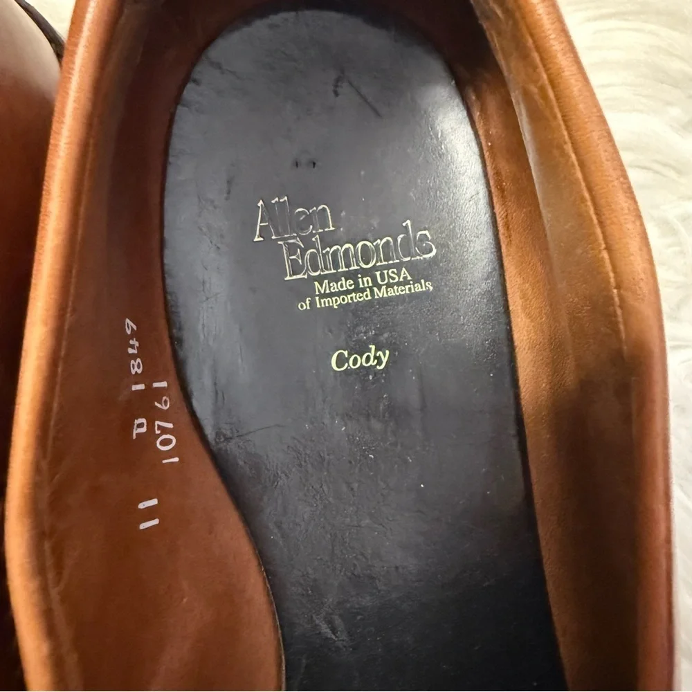 Allen Edmonds Cody Woven Tassel Loafers Brown Leather Men’s Size 11 D